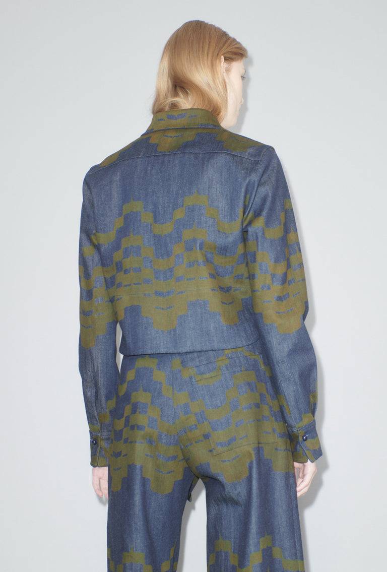 Odeeh Pigment Print Bluse, Dark Moss Sonderangebot der Fabrik