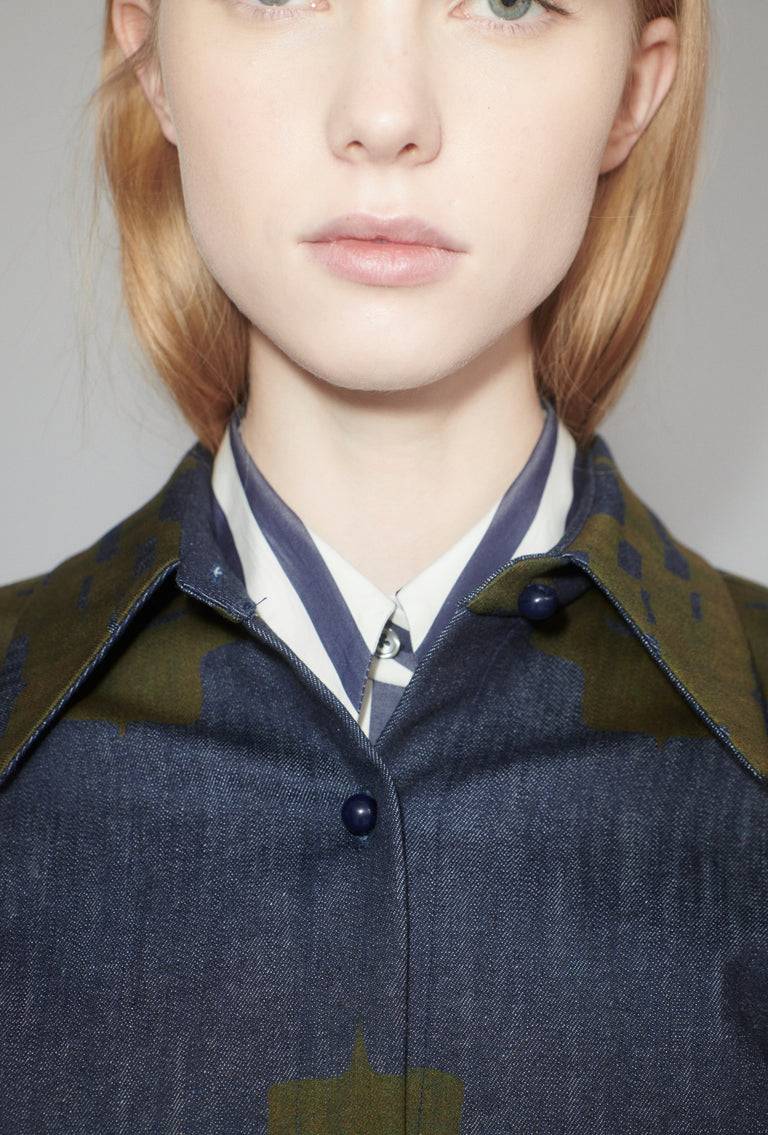 Odeeh Pigment Print Bluse, Dark Moss Sonderangebot der Fabrik