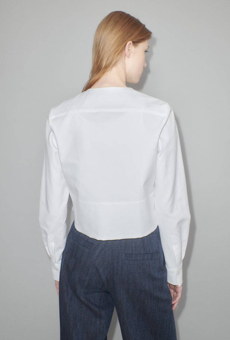Odeeh Cotton Piquè Bluse, White Nur noch ein Tag übrig