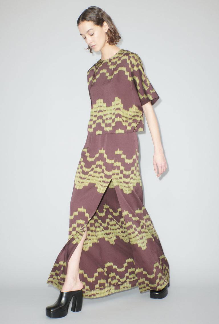 Odeeh Double Printed Degradè Bluse, Goldolive Clearance-Verkauf