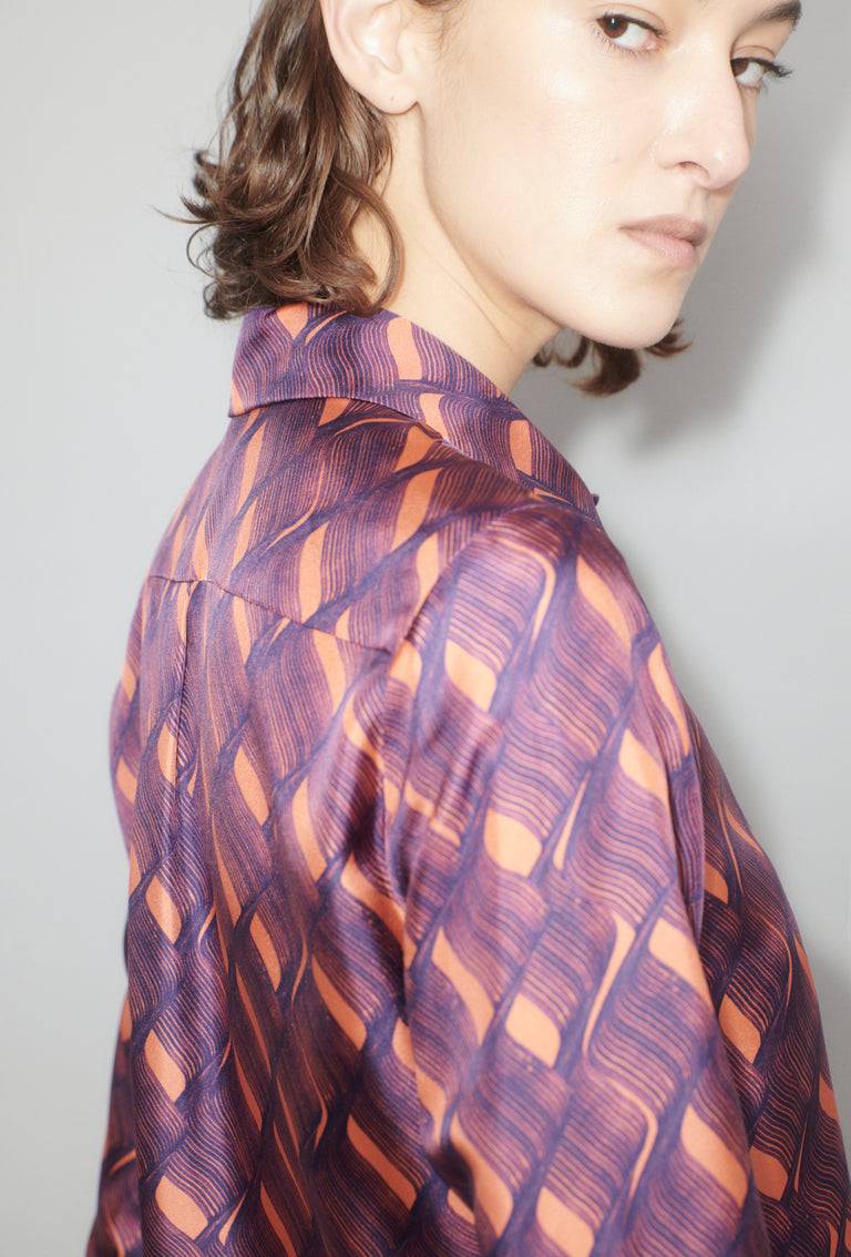 Odeeh Brush Waves Bluse, Flamingo Kostenloser Versand international