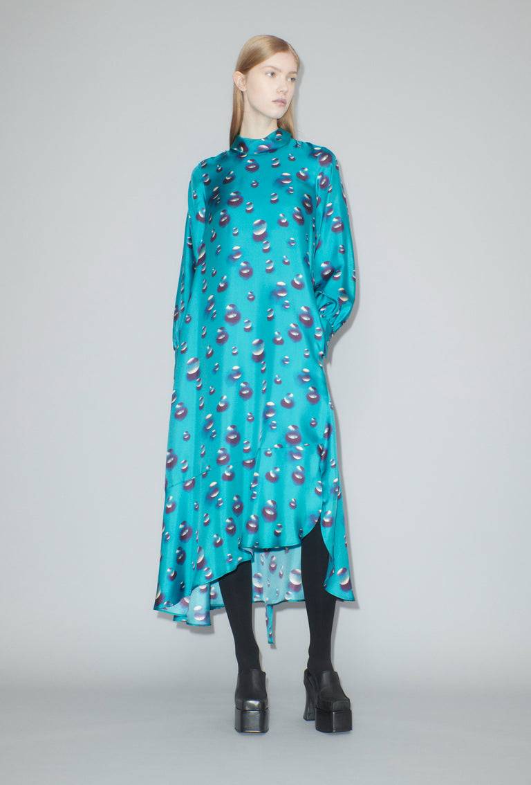Odeeh Airbrush Drops Kleid, Peacock Im Verkauf