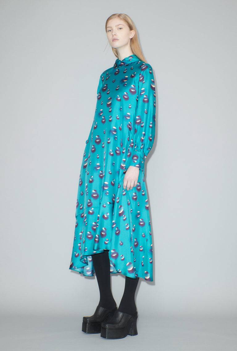 Odeeh Airbrush Drops Kleid, Peacock Im Verkauf