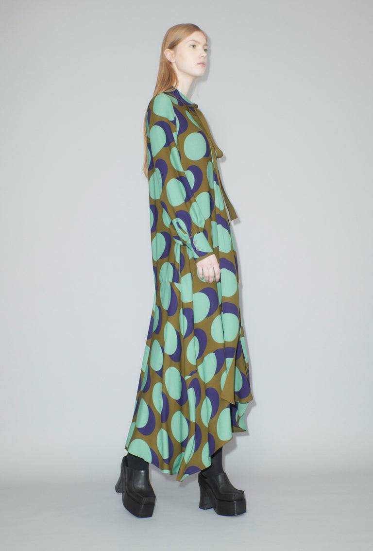 Odeeh Big Double Dot Kleid, Moss zollfrei
