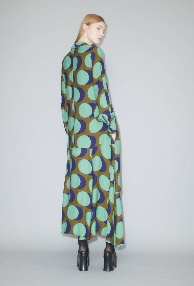 Odeeh Big Double Dot Kleid, Moss zollfrei