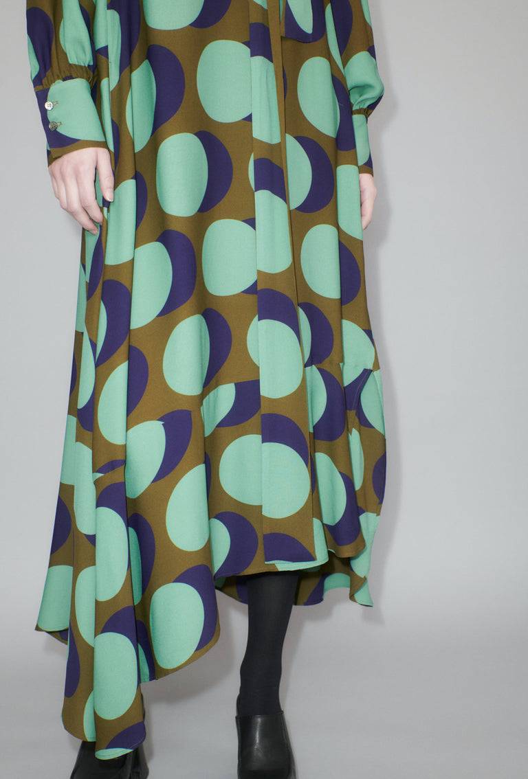 Odeeh Big Double Dot Kleid, Moss zollfrei