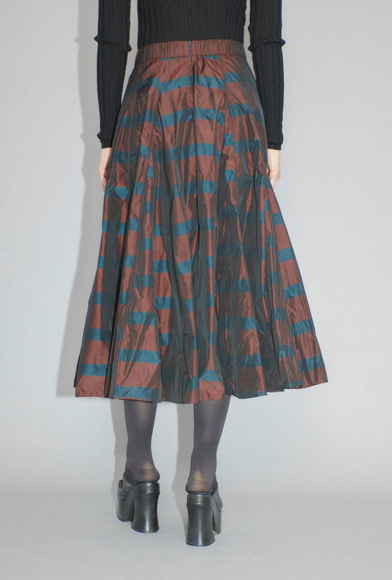 Odeeh Striped Taffeta Rock, Burgundy Auslauf