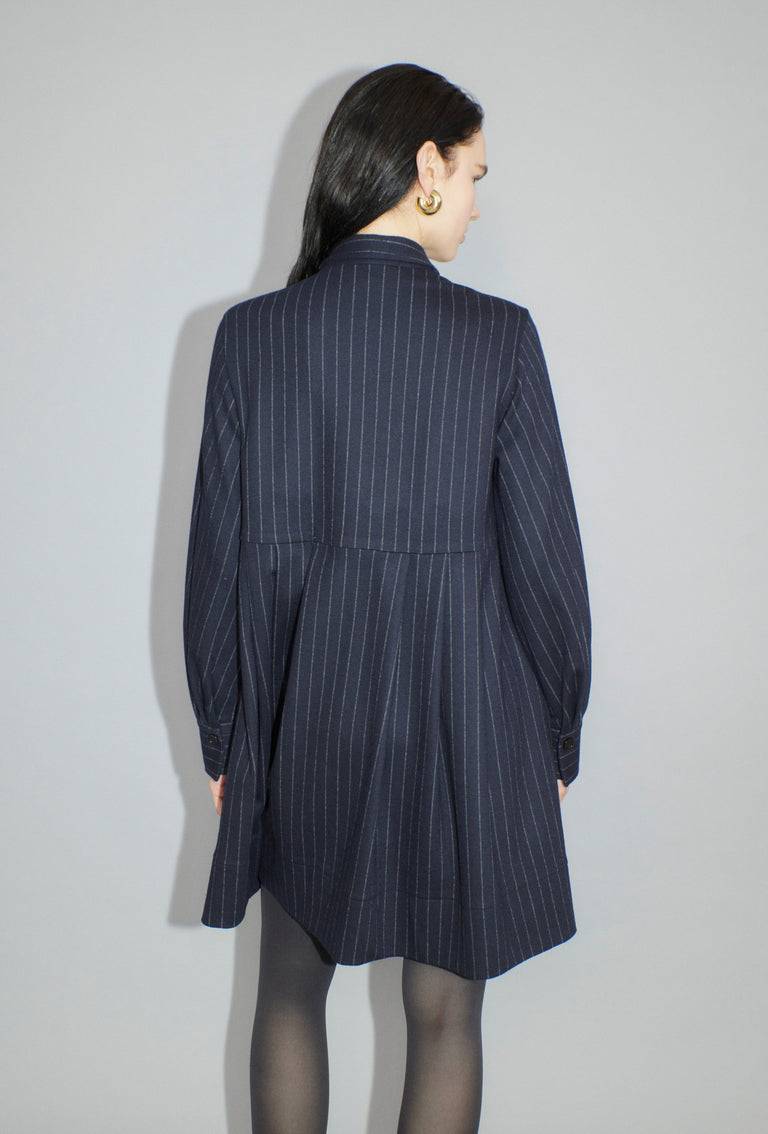 Odeeh Pin Stripe Jersey Kleid, Navy Angebote