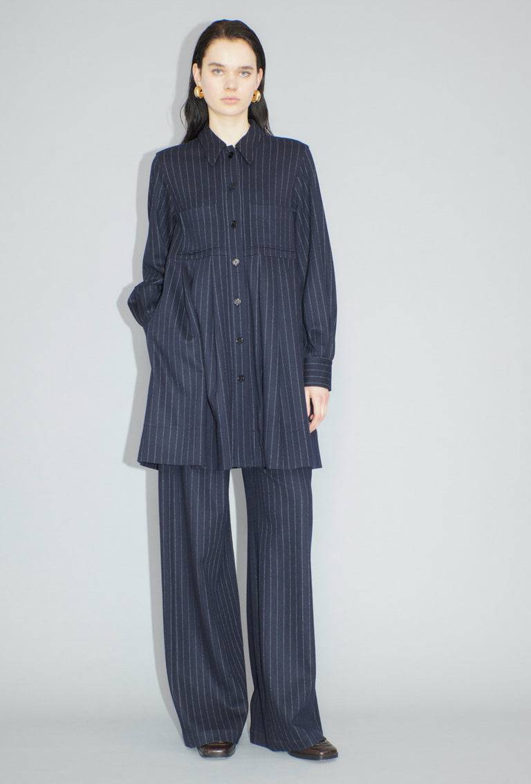 Odeeh Pin Stripe Jersey Kleid, Navy Angebote