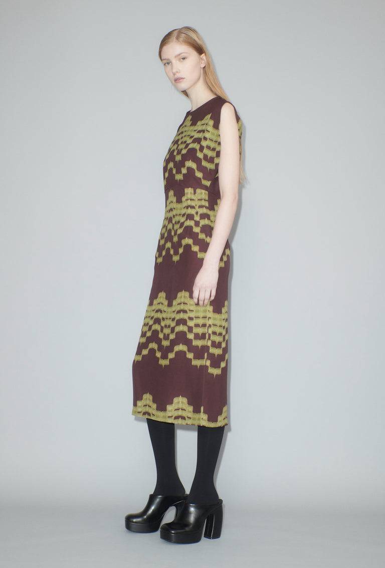 Odeeh Double Printed Degradè Kleid, Goldolive Saisonschlussverkauf