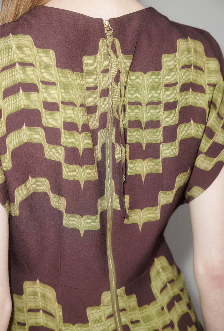 Odeeh Double Printed Degradè Kleid, Goldolive Saisonschlussverkauf