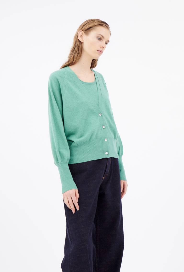 Odeeh Light Cashmere Cardigan, Mermaid Green Große Rabatte