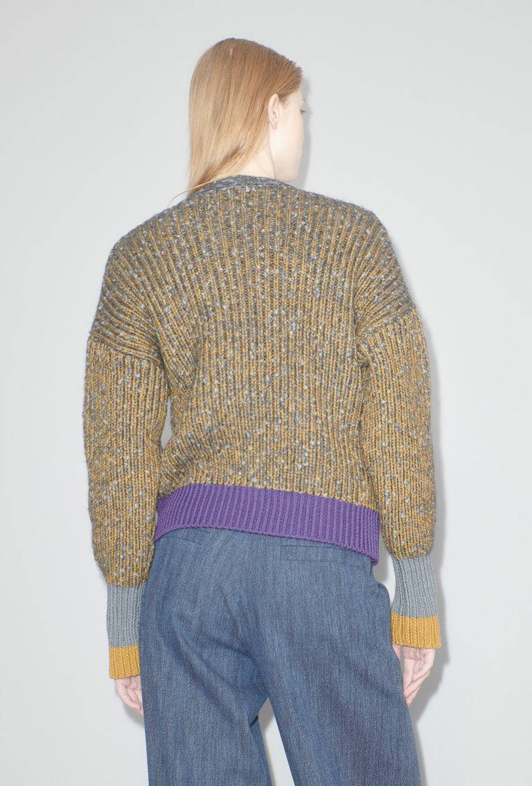 Odeeh Slub Tweed Cardigan, Olive Brown Kauf eins, bekomm eins gratis