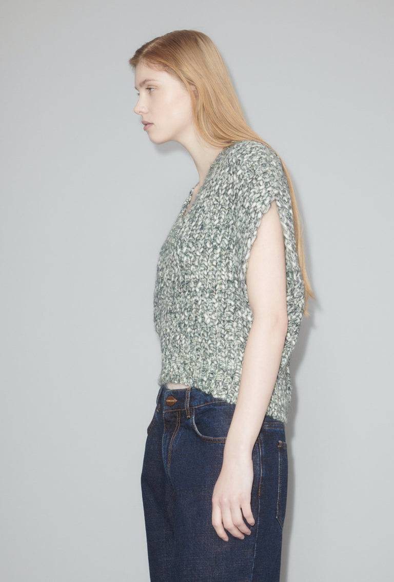 Odeeh Marbled Alpaca Wool Pullunder, Verdigris Sonderangebote
