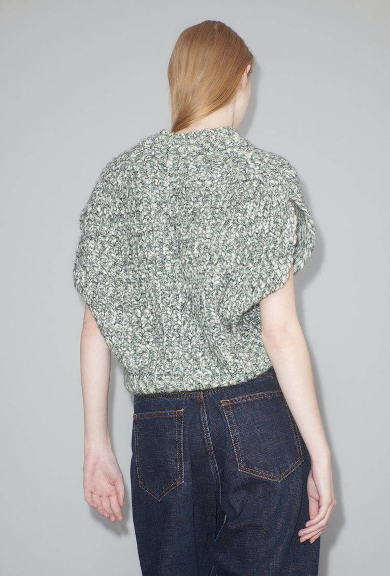 Odeeh Marbled Alpaca Wool Pullunder, Verdigris Sonderangebote