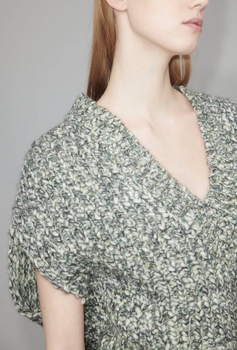 Odeeh Marbled Alpaca Wool Pullunder, Verdigris Sonderangebote