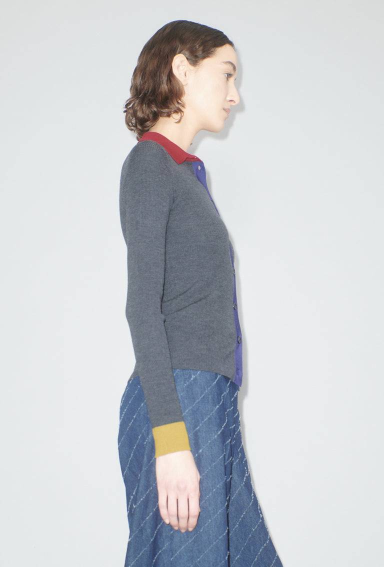 Odeeh Stretch Merino Cardigan, Charcoal Super Sparpreis
