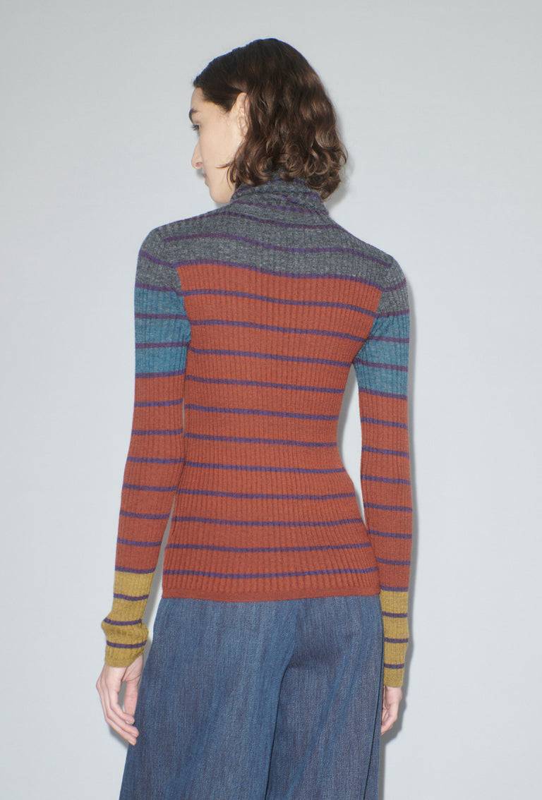 Odeeh Placed Stripe Pullover, Dark Copper Begrenzte Freigabe
