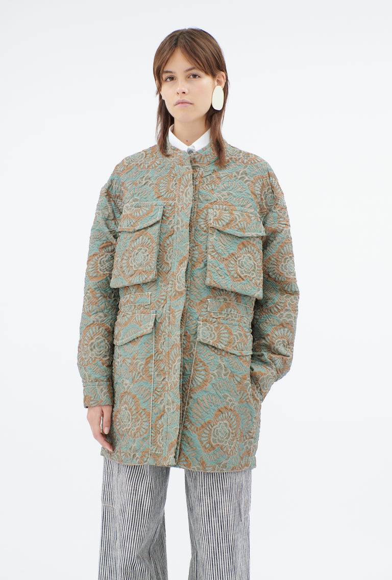 Odeeh Flower Camouflage Matelassé Jacke, Sea Green Angebote