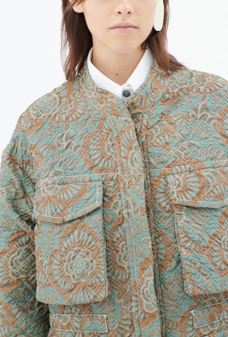 Odeeh Flower Camouflage Matelassé Jacke, Sea Green Angebote