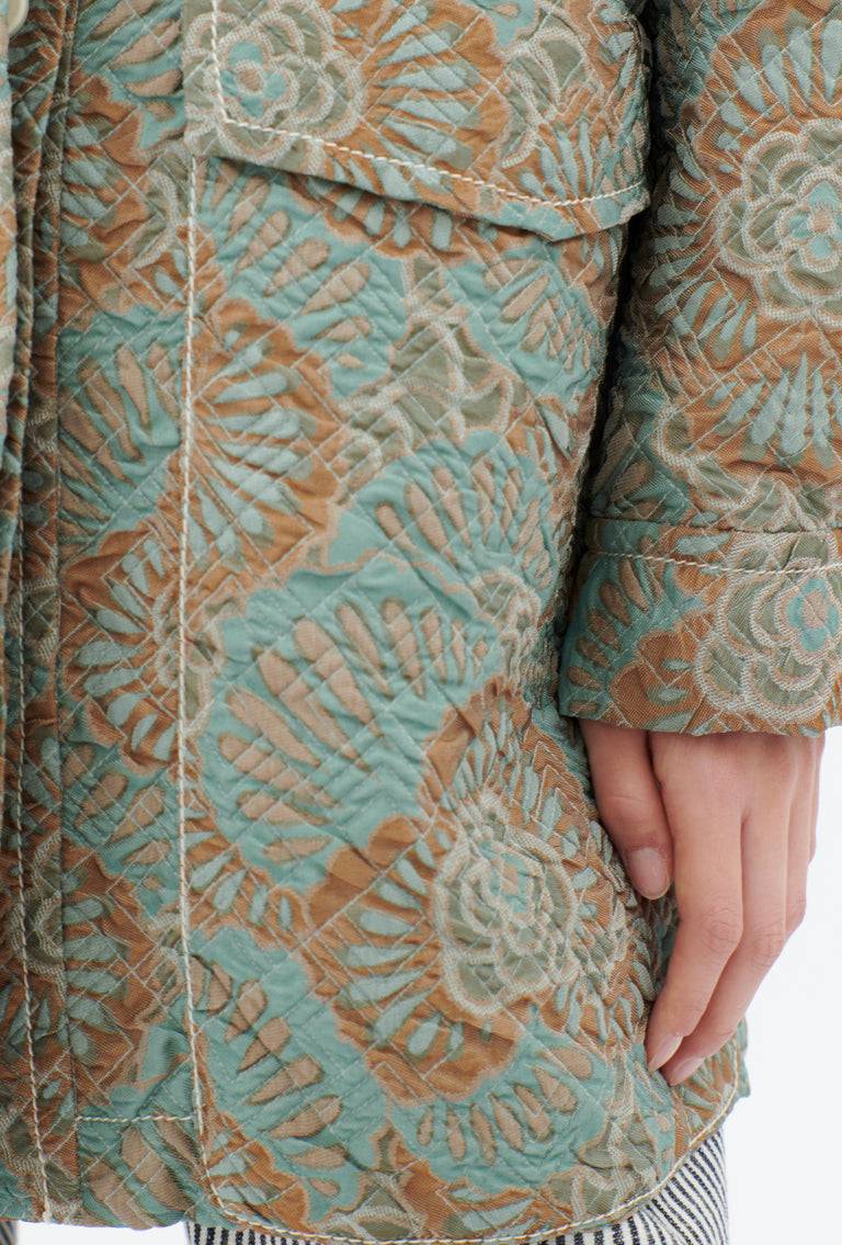 Odeeh Flower Camouflage Matelassé Jacke, Sea Green Angebote