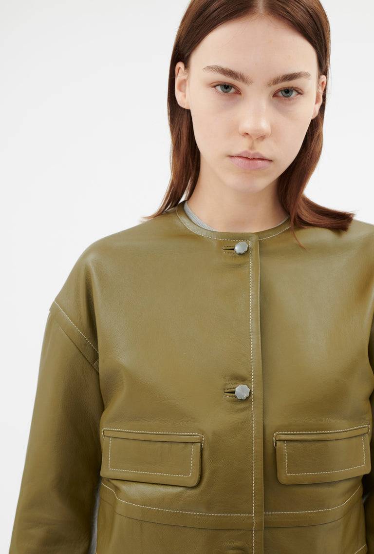 Odeeh Lamb Nappa Wet Look Jacke, Goldolive Hotsell