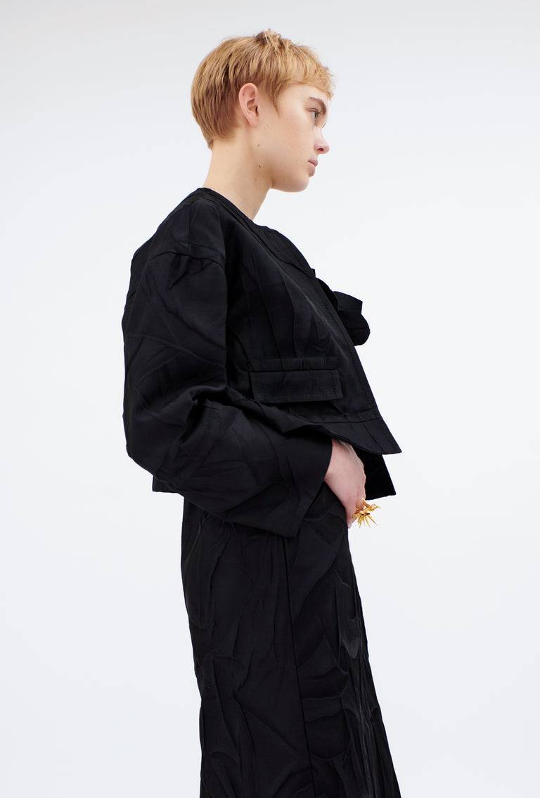 Odeeh Crinkled Duchesse Jacke, Jet Black im Angebot