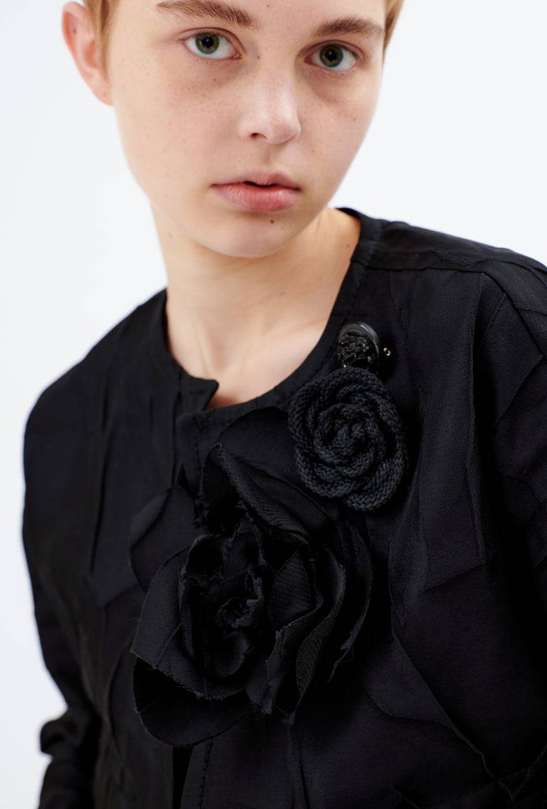 Odeeh Crinkled Duchesse Jacke, Jet Black im Angebot