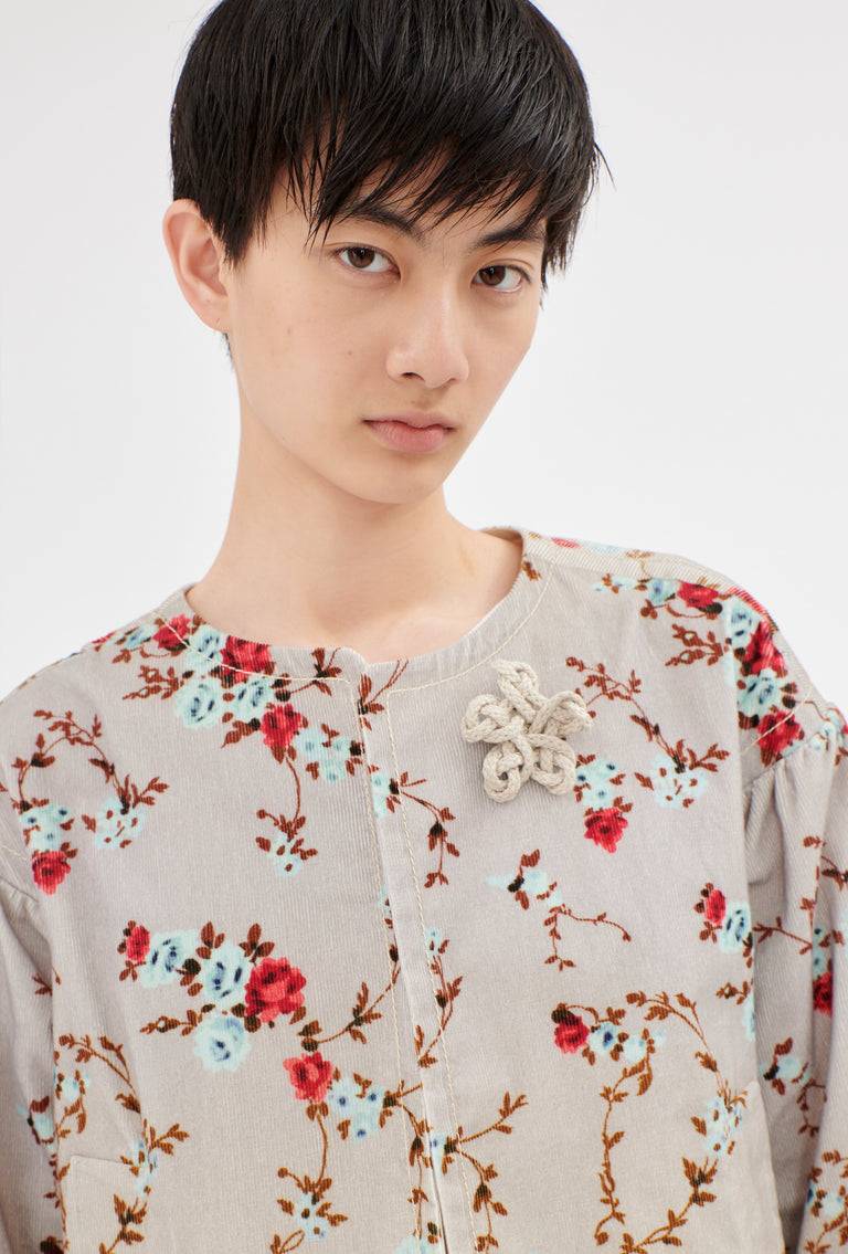 Odeeh "Mini Bouquets / Stamped Corduroy Degradé Jacke, Acqua Limitierter Zeitrabatt