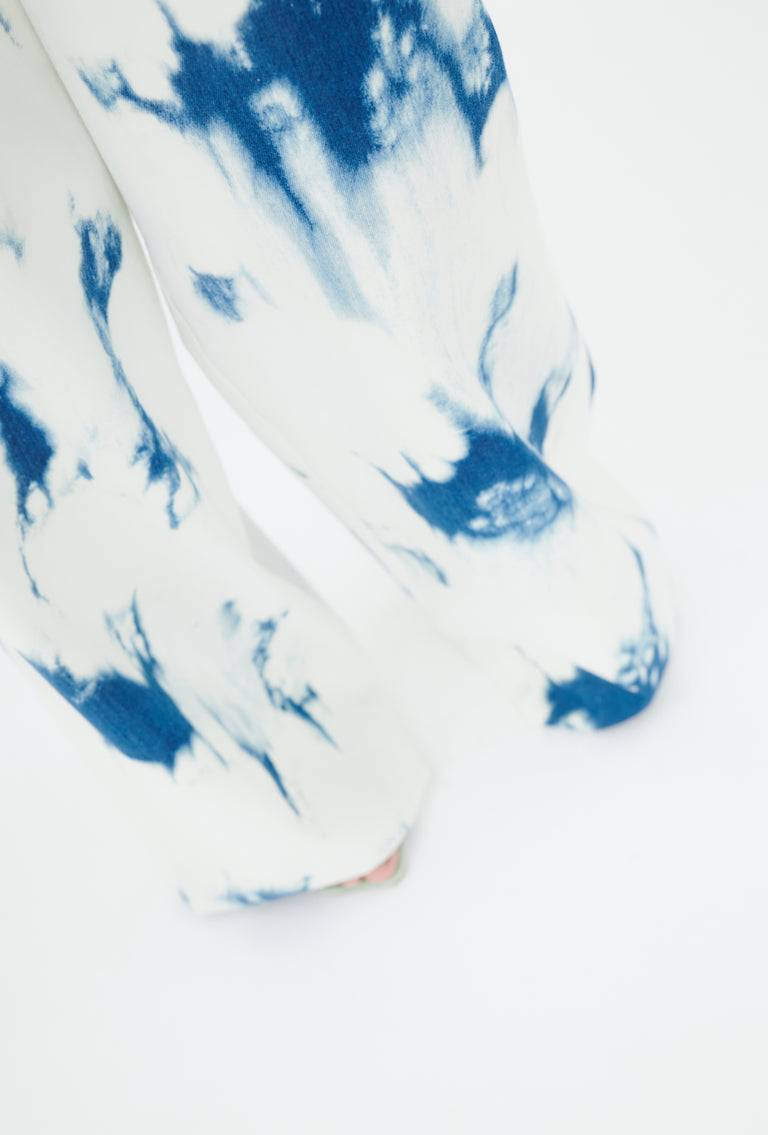Odeeh Tie Dye Denim "Made in Italy" Hose, Blue White Fabrikpreis
