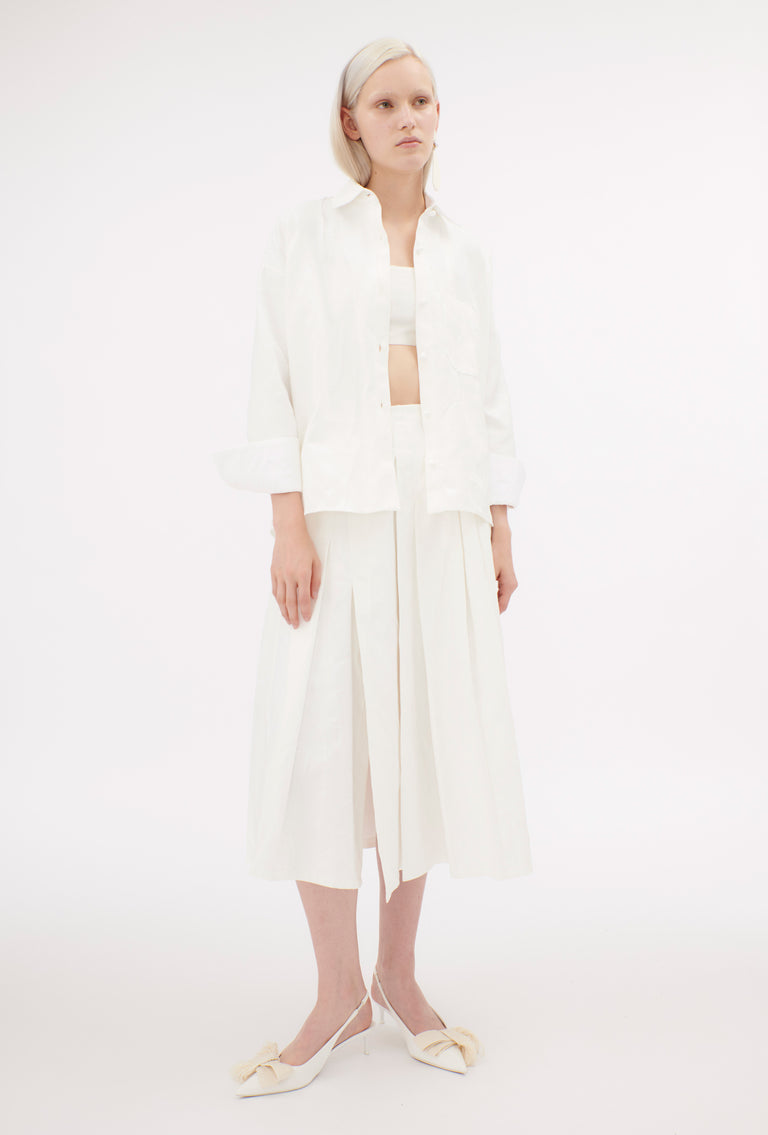 Odeeh Crinkled Duchesse Stonewashed Top, Milk Großer Ausverkauf