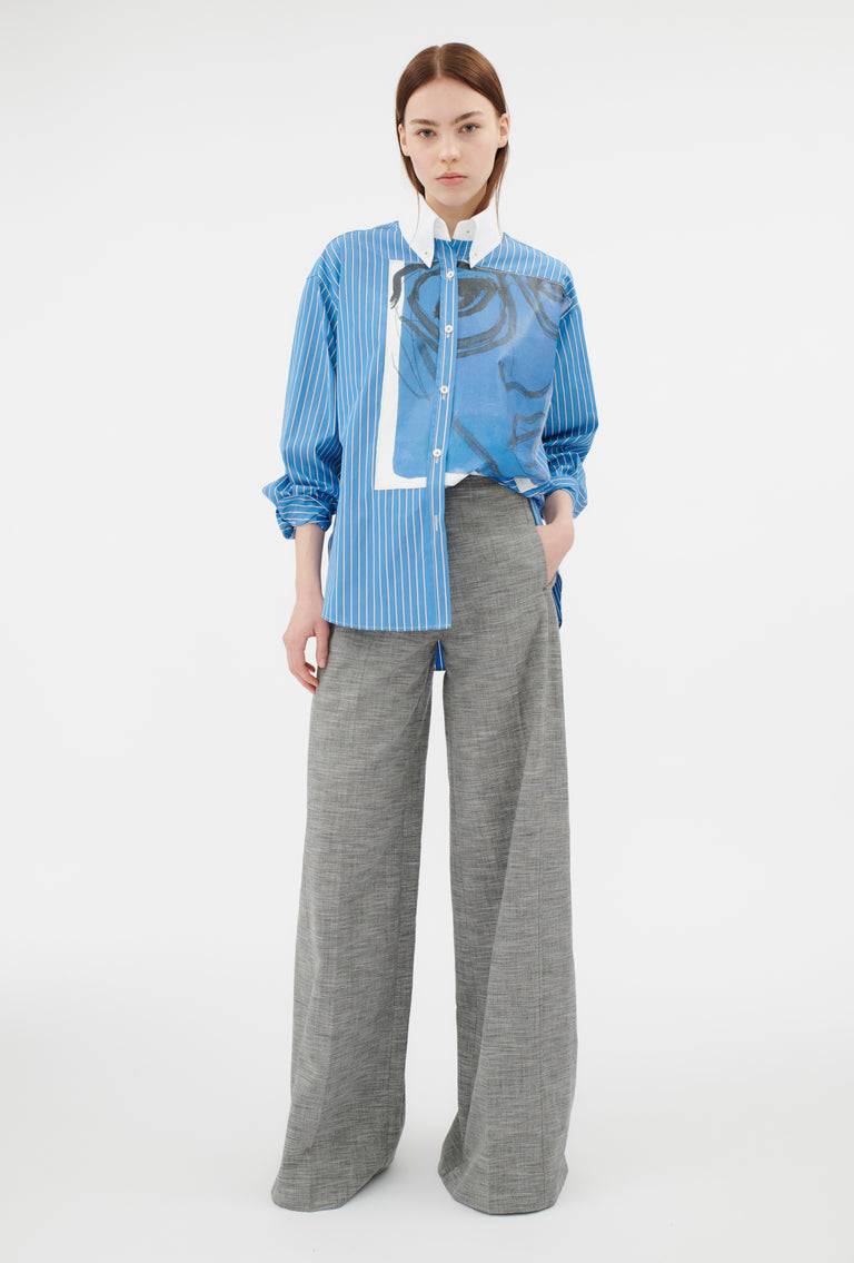 Odeeh Men's Stripe Bluse, Capri Blue Preisnachlass