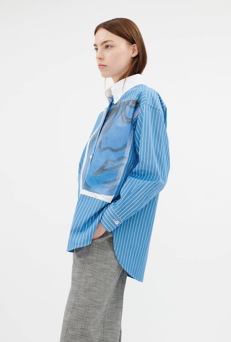 Odeeh Men's Stripe Bluse, Capri Blue Preisnachlass
