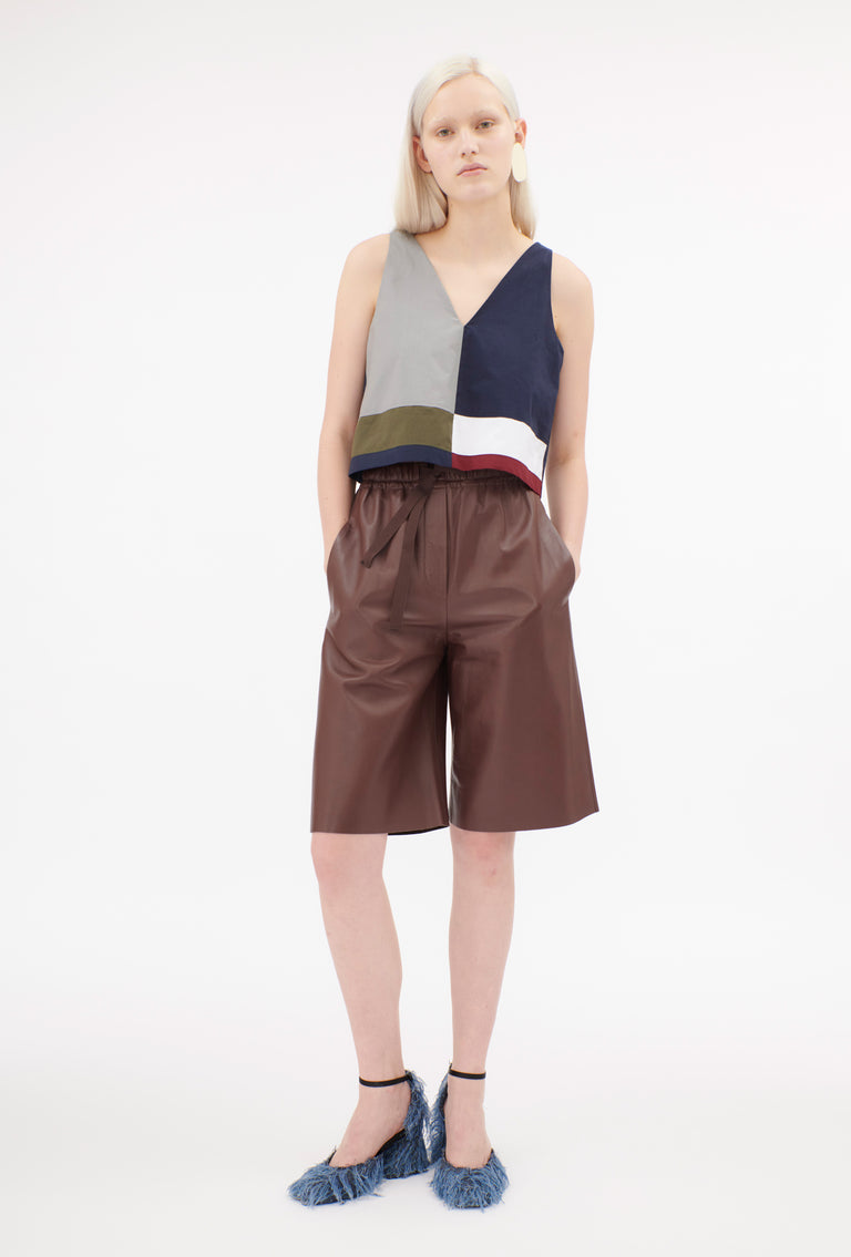 Odeeh Cotton Popeline Top, Navy Weihnachtsangebot
