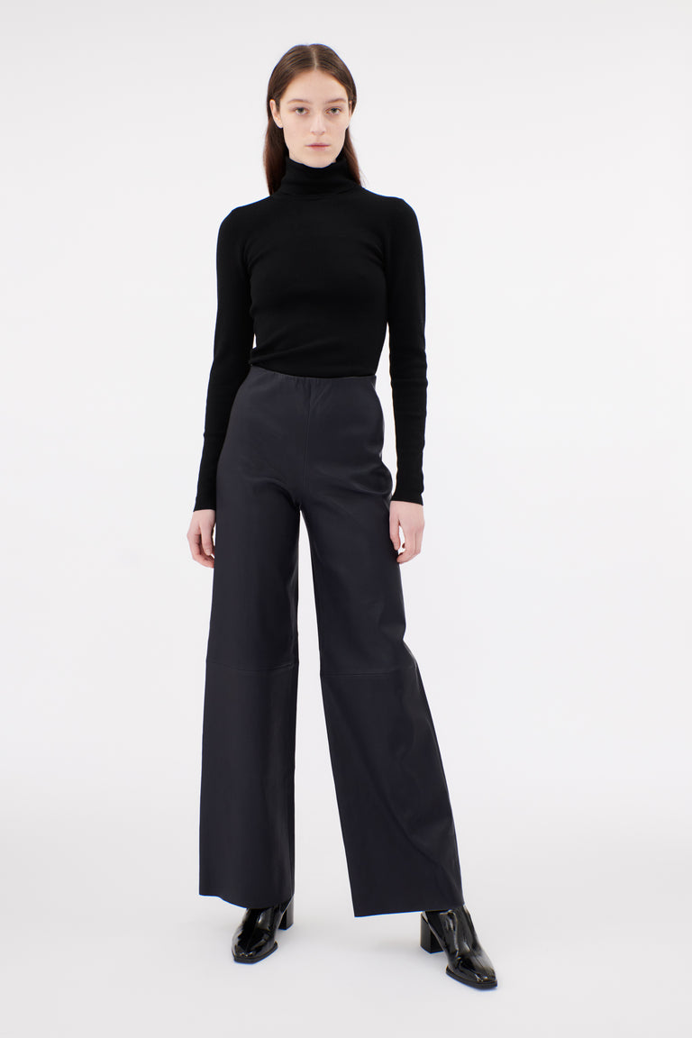 Odeeh Stretch Lamb Nappa Hose, Blackblue Lagerräumung