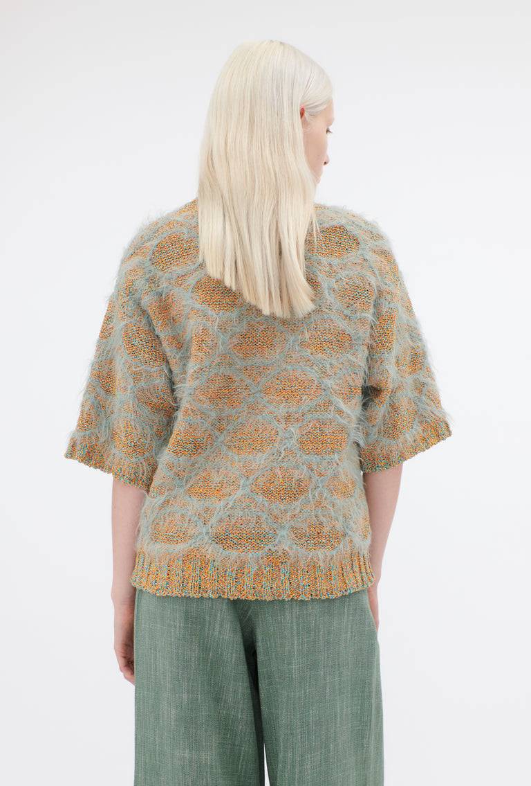 Odeeh Hairy Moulinè Pullover, French Green Neueste Mode
