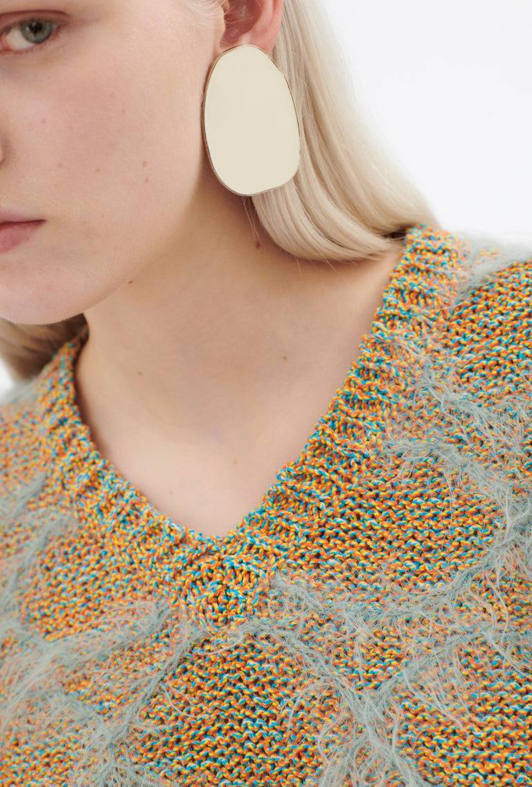 Odeeh Hairy Moulinè Pullover, French Green Neueste Mode