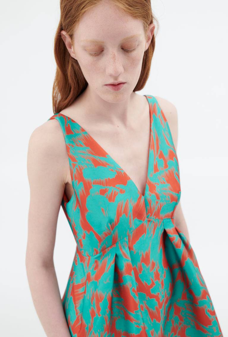 Odeeh Blurred Bouquets Duchesse Kleid, Opal Green VIP-Rabatte