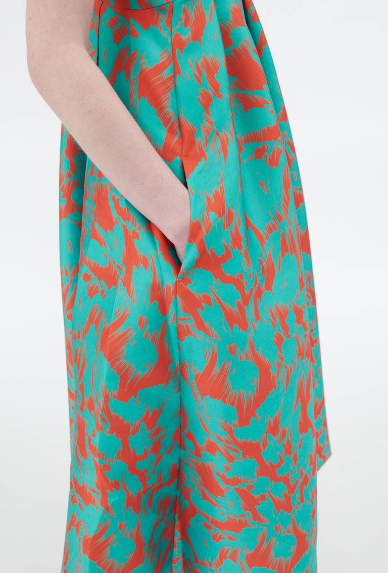 Odeeh Blurred Bouquets Duchesse Kleid, Opal Green VIP-Rabatte