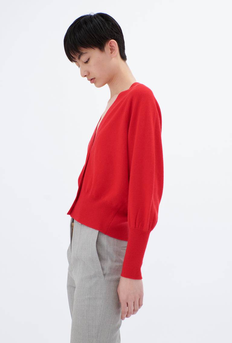 Odeeh Light Cashmere Knit Cardigan, True Red Tiefpreis