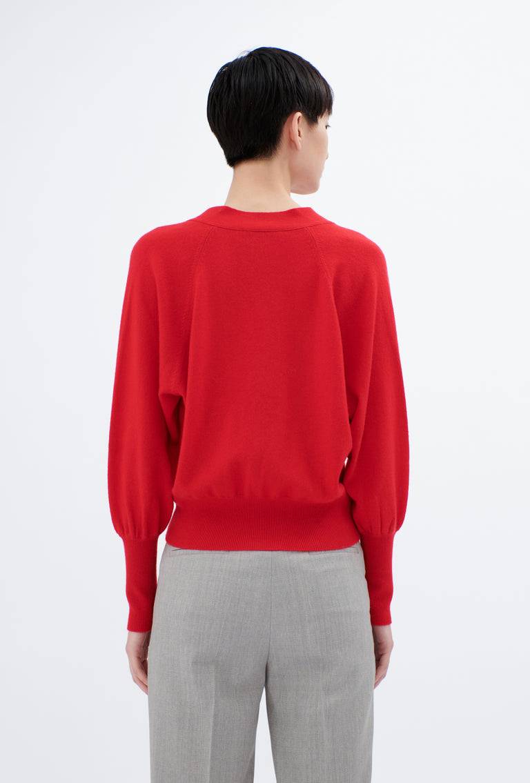 Odeeh Light Cashmere Knit Cardigan, True Red Tiefpreis