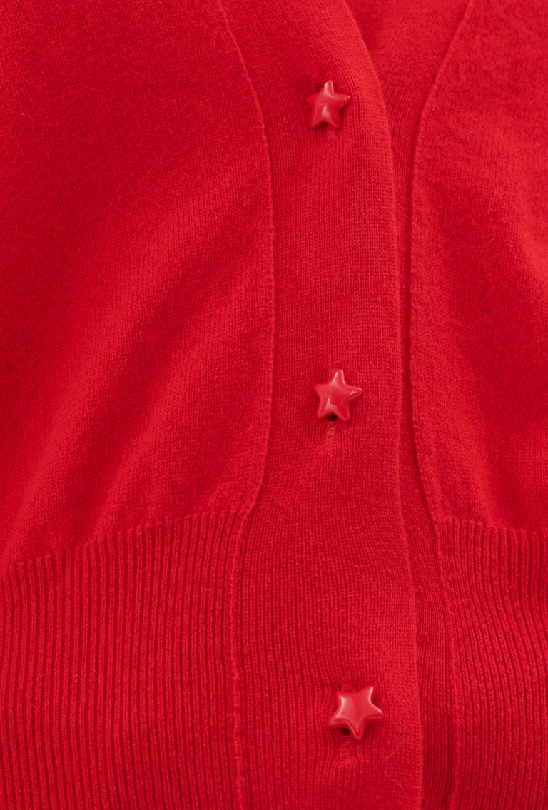 Odeeh Light Cashmere Knit Cardigan, True Red Tiefpreis