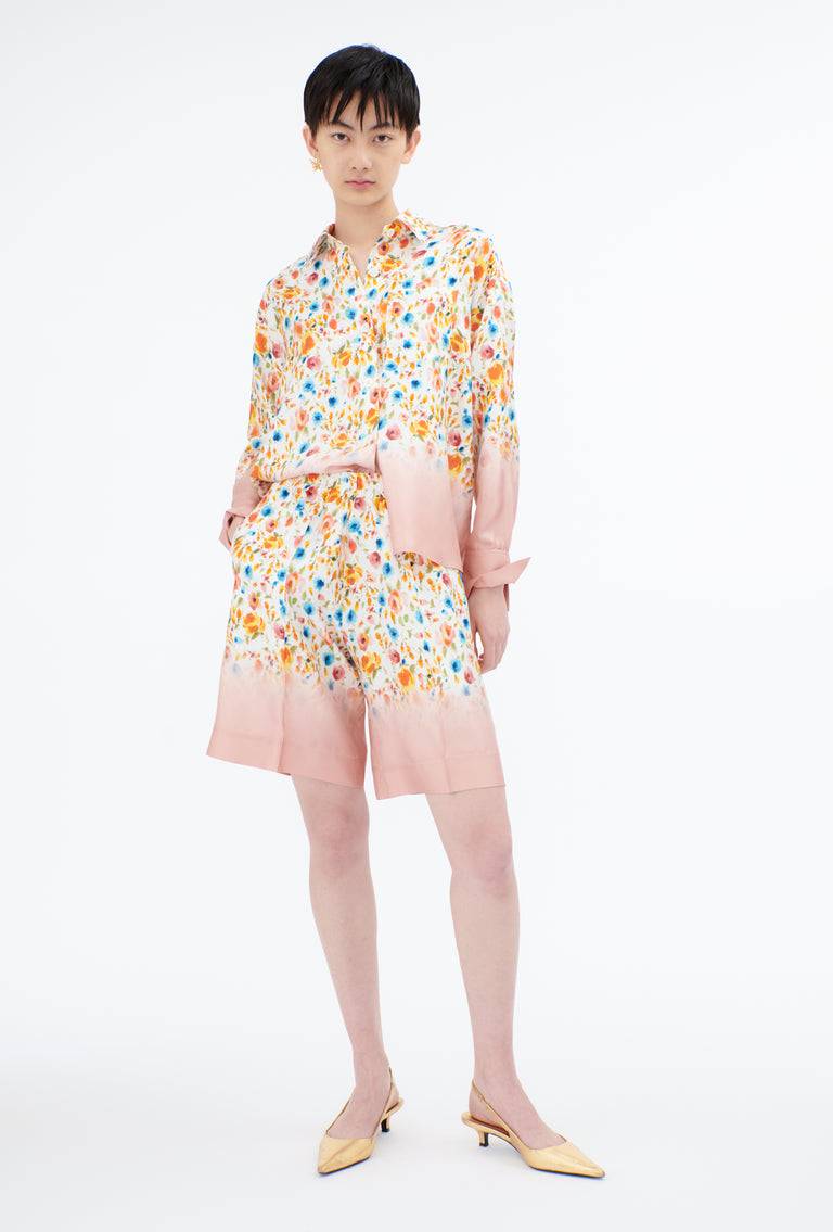 Odeeh Degradé Florets Silk Twill Bluse, Tangerine Super Sparpreis