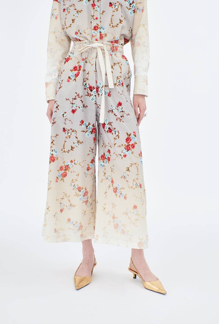 Odeeh Mini Bouquets Stamped Corduroy Degradé Hose, Aqua Wochenangebot