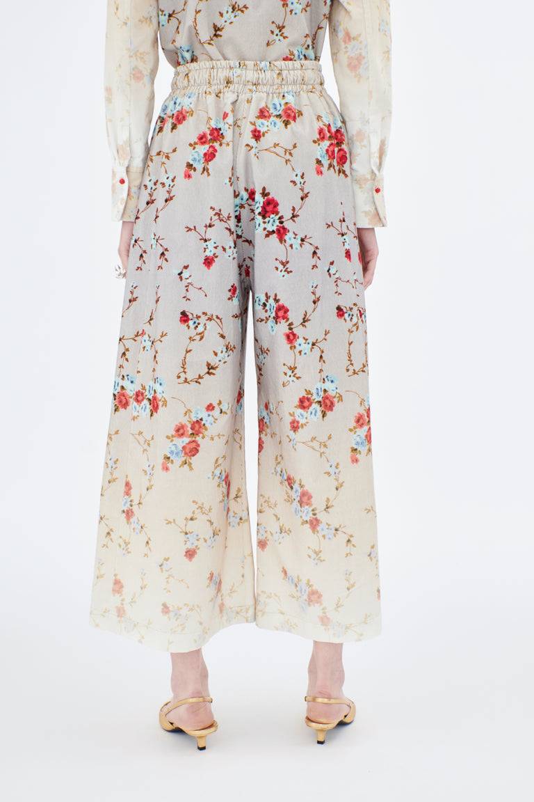 Odeeh Mini Bouquets Stamped Corduroy Degradé Hose, Aqua Wochenangebot