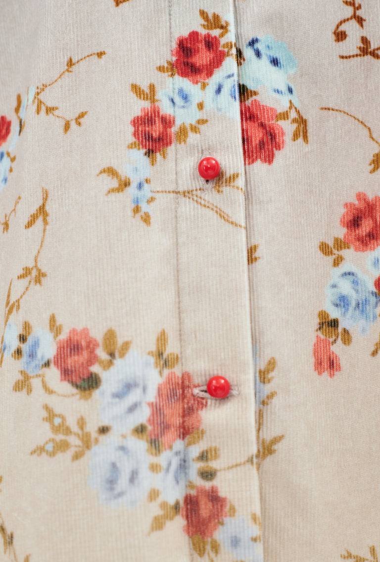 Odeeh Mini Bouquets Stamped Corduroy Degradé Bluse, Aqua Kostenlose Rückgabe