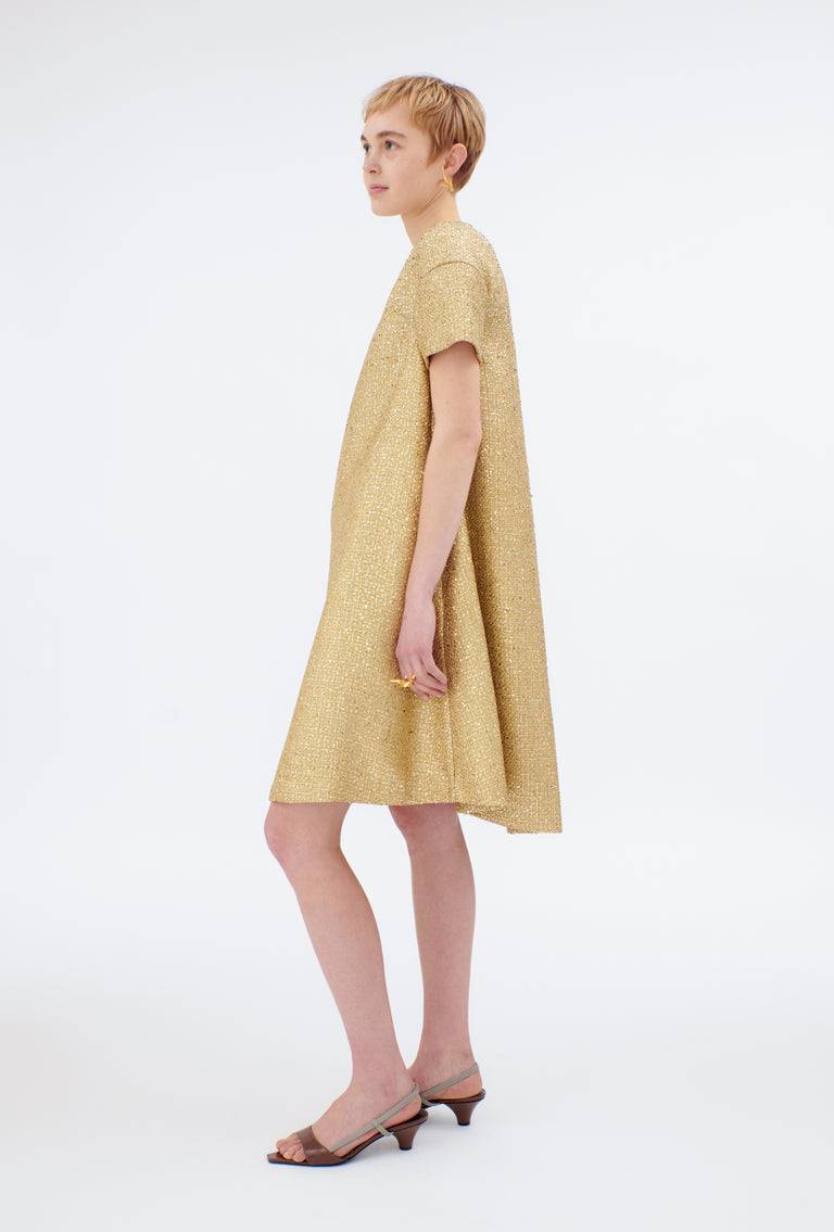 Odeeh Gold Brocade Kleid, Gold Letzte 3 Tage