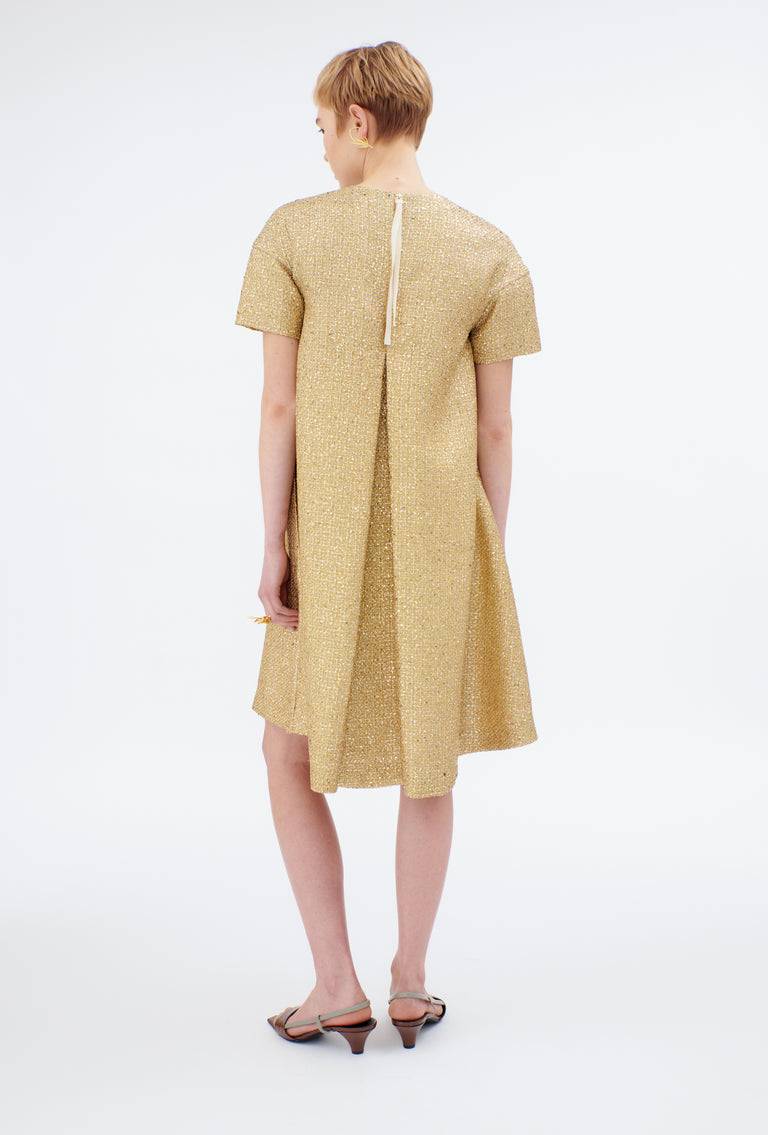 Odeeh Gold Brocade Kleid, Gold Letzte 3 Tage