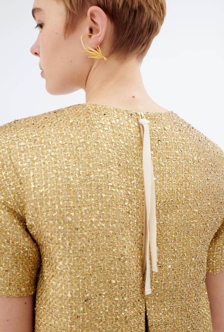 Odeeh Gold Brocade Kleid, Gold Letzte 3 Tage
