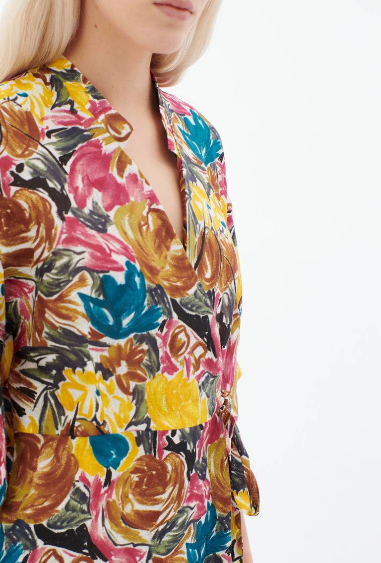 Odeeh Brush-Stroke Peonies Kleid, Tobacco JETZT KAUFEN